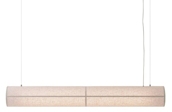 Audo Copenhagen Hashira Linear lógó világítás, természetes színű, hossza 140 cm, dimmelhető, Krém / borostyánsárga, Nappali / Étkező, Textil / szövet / selyem