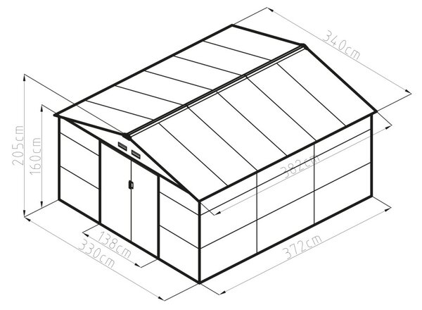 G21 GAH 1300 kerti tároló - 340 x 382 cm, zöld