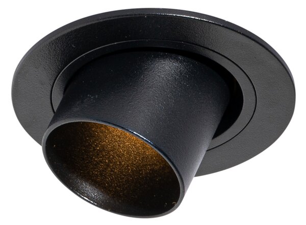 6 darabos süllyesztett spotlámpa készlet fekete GU10 35mm kerek dönthető - Installa