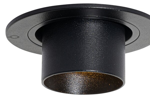 6 darabos süllyesztett spotlámpa készlet fekete GU10 35mm kerek dönthető - Installa