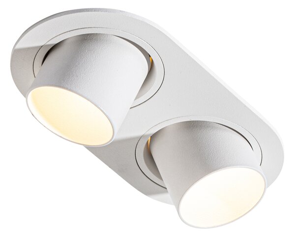 Kerek beépíthető spotlámpa fehér GU10 35 mm dönthető 2 fényforrásos - Installa