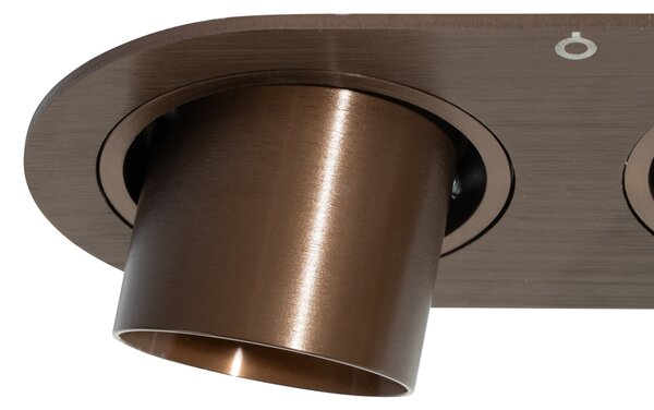 6 darabos süllyesztett spotlámpa szett sötét bronz GU10 35mm dönthető 2-lámpás - Installa