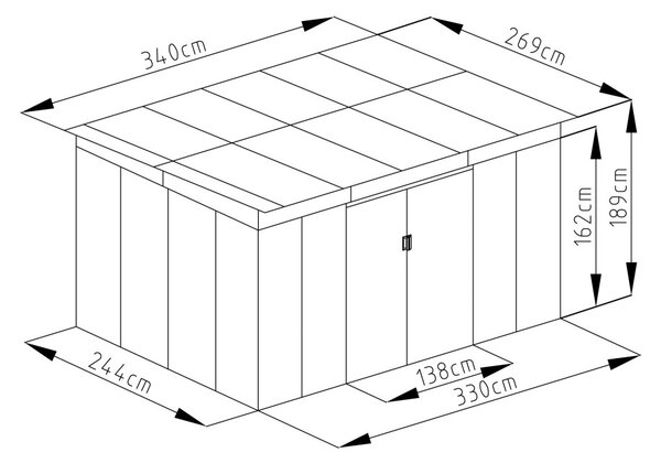 G21 GRAH 915 kerti tároló - 340 x 269 cm, antracit