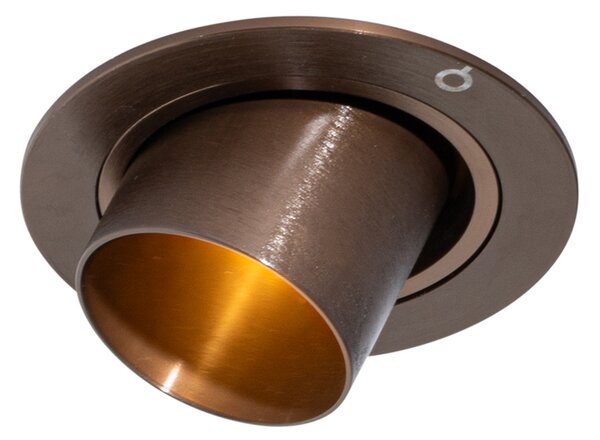 6 darabos süllyesztett spotlámpa szett sötét bronz GU10 35mm kerek dönthető - Installa