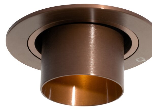 6 darabos süllyesztett spotlámpa szett sötét bronz GU10 35mm kerek dönthető - Installa