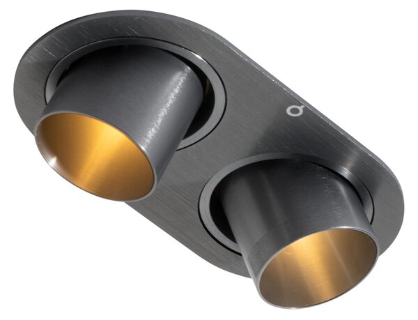 Kerek beépíthető reflektor antracit GU10 35 mm dönthető 2 fényű - Installa