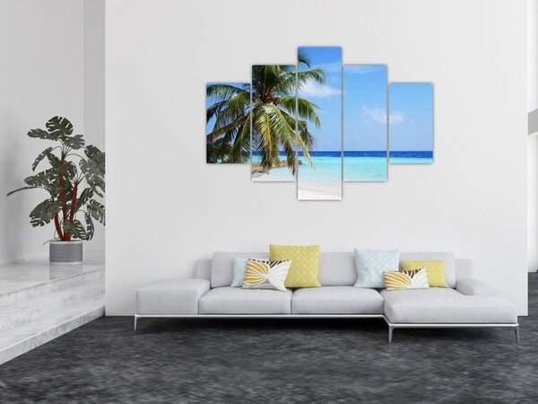 Pálmafák a strandon képe (150x105 cm)
