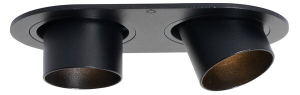 6 darabos süllyesztett spotlámpa készlet fekete GU10 35mm dönthető 2-fényű - Installa