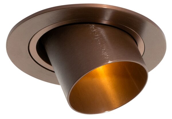 Modern beépíthető spotlámpa sötét bronz GU10 35 mm kerek dönthető - Installa