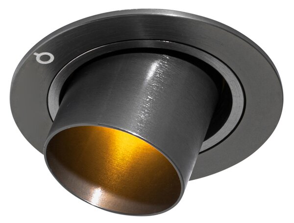 Modern beépíthető spotlámpa, sötétmetál GU10, 35 mm-es kerek, dönthető - Installa