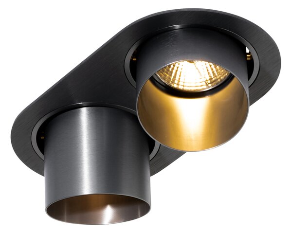 6 darabos süllyesztett spotlámpa készlet fegyverszürke GU10 70mm dönthető 2-lámpás - Installa