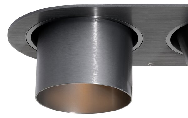 6 darabos süllyesztett spotlámpa készlet fegyverszürke GU10 70mm dönthető 2-lámpás - Installa