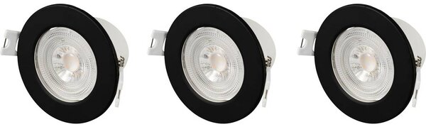 Sygonix LED-es beépíthető lámpa 3 részes készlet LED LED 5.5 W Fekete (SY-6418010)