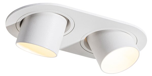 Kerek beépíthető spotlámpa fehér GU10 35 mm dönthető 2 fényforrásos - Installa