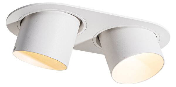 Kerek beépíthető spotlámpa fehér GU10 70 mm dönthető 2-fényes - Installa