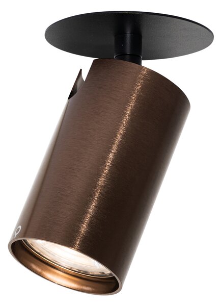 6 darabos modern süllyesztett spotlámpa szett sötét bronz GU10 50mm - Chels