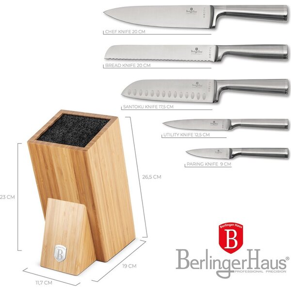 6 darabos késkészlet BAMBOO állvánnyal Berlinger Haus BH2805