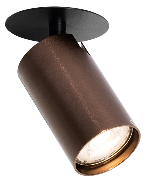 Modern beépíthető spotlámpa sötét bronz GU10 50 mm - Chels