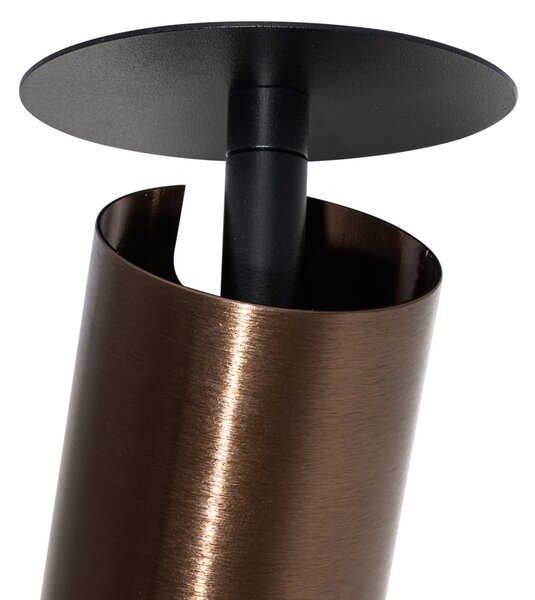6 darabos modern süllyesztett spotlámpa szett sötét bronz GU10 50mm - Chels
