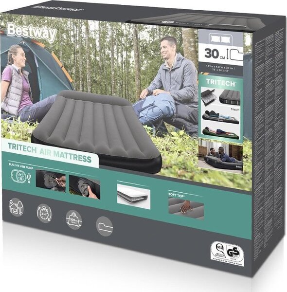 Bestway Matrac beépített USB pumpával, 1,91 × 1,37 × 0,30 m