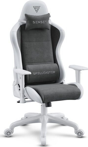 SENSE7 Spellcaster FUKU PU gamer szék fehér-szürke