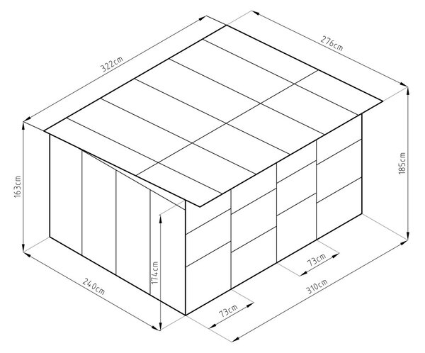 G21 KEN 886 kutyaketrec - 322 x 275 cm, két férőhelyes, szürke