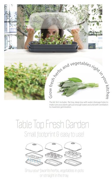 Prosperplast RESPANA TABLE GREENHOUSE palántázó antracit 39,1 cm
