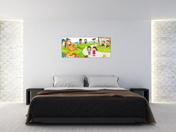 Kép a gyermekek szórakozásáról a homokozóban (120x50 cm)
