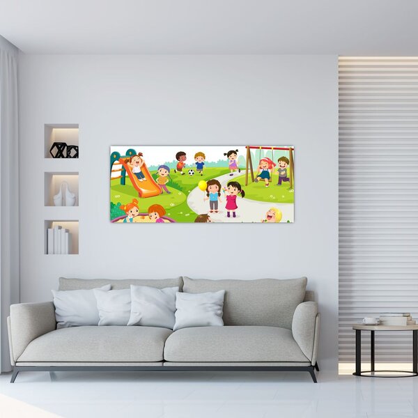 Kép a gyermekek szórakozásáról a homokozóban (120x50 cm)