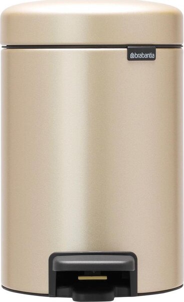 BRABANTIA NewIcon pedálos hulladékgyűjtő szagmentesen záródó Soft-Close fedél műanyag tartály 3L - V méret acél aranyfényű - 304408