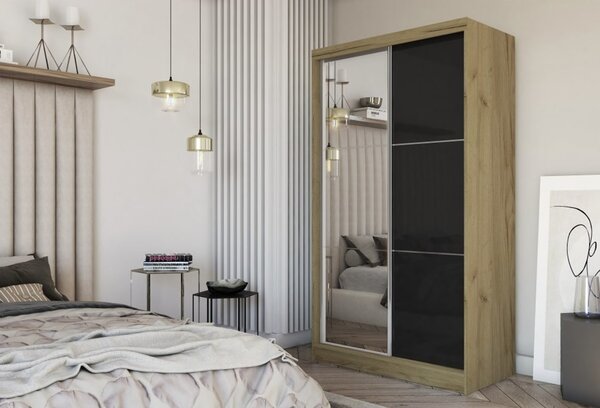 Kvalitní Šatní Skříň Viviana 120 cm Dub sonoma/bílá