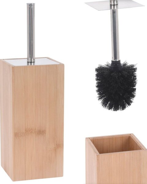 HomeandMode Bambusz WC-kefe Tartóval, 34 cm