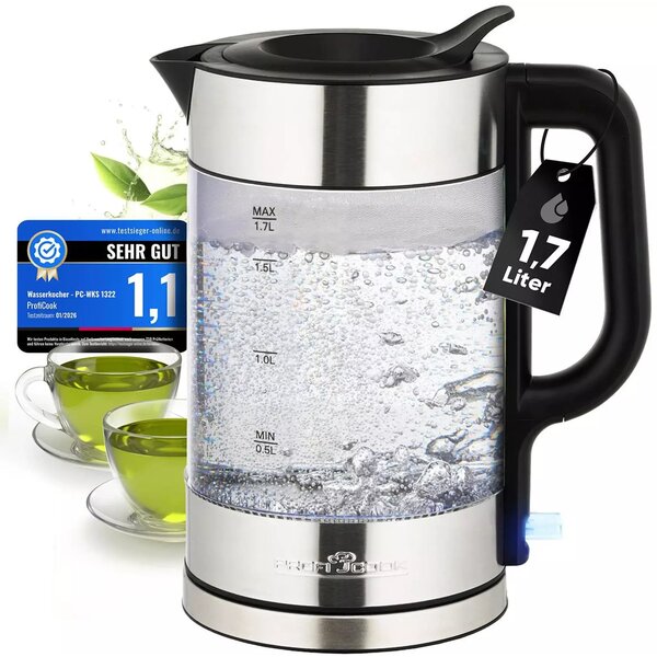 ProfiCook PC-WKS 1322 G Üveg Vízforraló 1,7L Inox LED