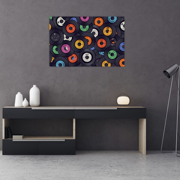 Kép - Zenei gramofonlemezek (90x60 cm)