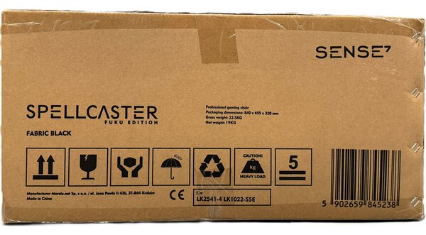 SENSE7 Spellcaster FUKU Gamer Szék, Fekete Szövet
