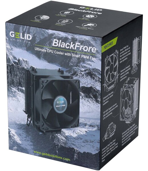 Gelid BlackFrore Processzor Hűtő 92mm PWM Intel/AMD