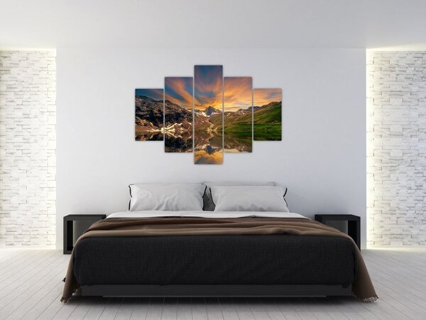 Kép - Visszaverődés a hegyi tóban (150x105 cm)