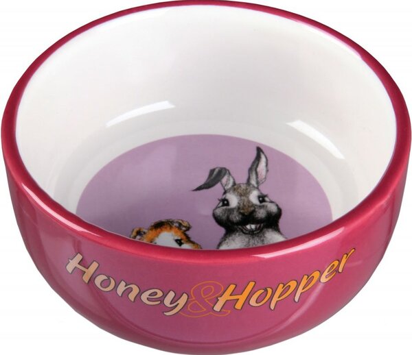 TRIXIE 60808 Honey&Hopper Kerámia Tál Tengeri/Nyúl 250 ml/11 cm Zöld/Fehér