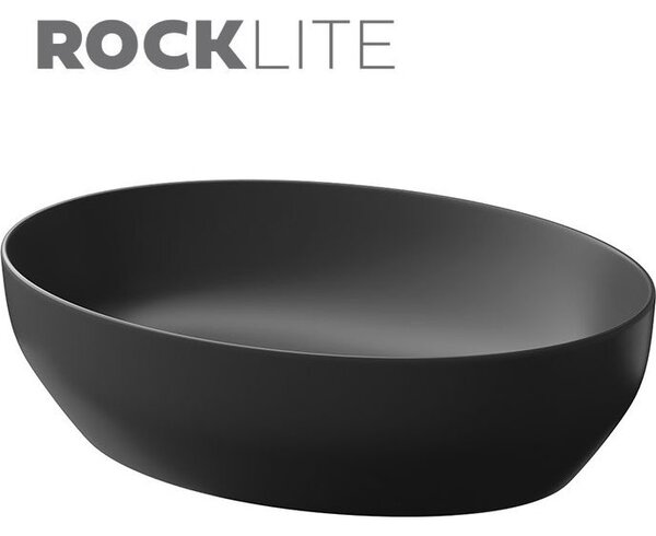 Cersanit Larga Ellipse K677-014 mosdókagyló, munkalaphoz, kerámia, 50x38 cm, antracit matt