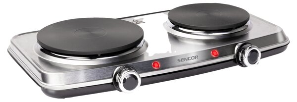 Sencor SCP 2256SS Hordozható 2 zónás Elektromos főzőlap 2250W - Ezüst/Fekete