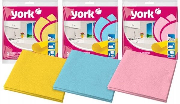 YORK Háztartási törlőkendő 5 db, többféle szín