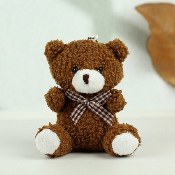 Teddy Mackó Plüss Kulcstartó Medve Medál Dekoráció Barna 8 cm – 22496
