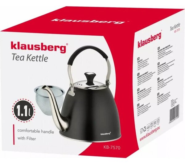 KingHoff Klausberg elektromos vízforraló szitével 1,1L