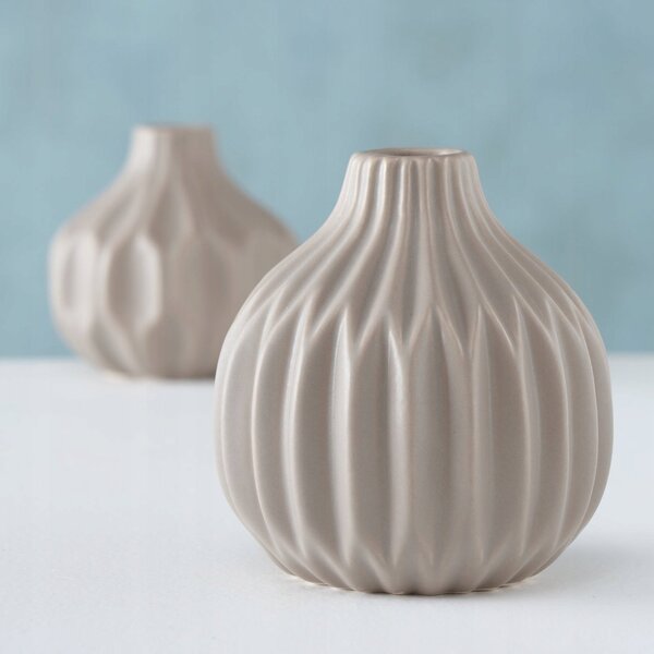 Ceramiczny wazon z tłoczonym wzorem ESKO, Ø 11 cm