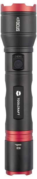 TOOLCRAFT Kézilámpa Li-ion akkuk, vagy elemes működés Állítható, Beállítható pontnagyság, Stroboszkóp üzemmóddal, USB csatlakozóval 1200 lm 6.5 óra 340 g (TO-9927678)