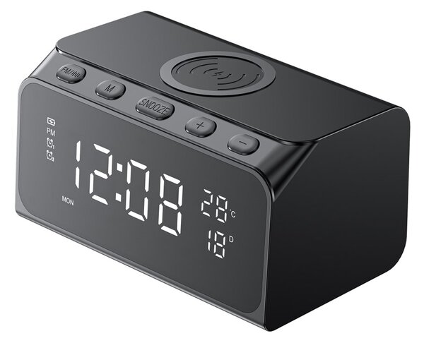 Havit W3041 6 az 1-ben Vezeték nélküli Töltő + Digitális óra 15W - Fekete