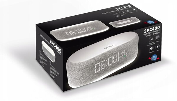 NASA SPC400 Bluetooth Speaker/ Alarm Clock/ Wireless Charger