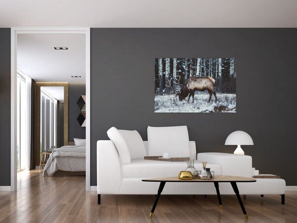 Kép - szarvas télen (90x60 cm)
