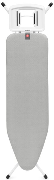 BRABANTIA Solid Steam Iron Rest vasalódeszka 1240x380mm - B méret. fix vasalótámasz. D=22mm fehér váz. metalizált szürke huzat - 243424
