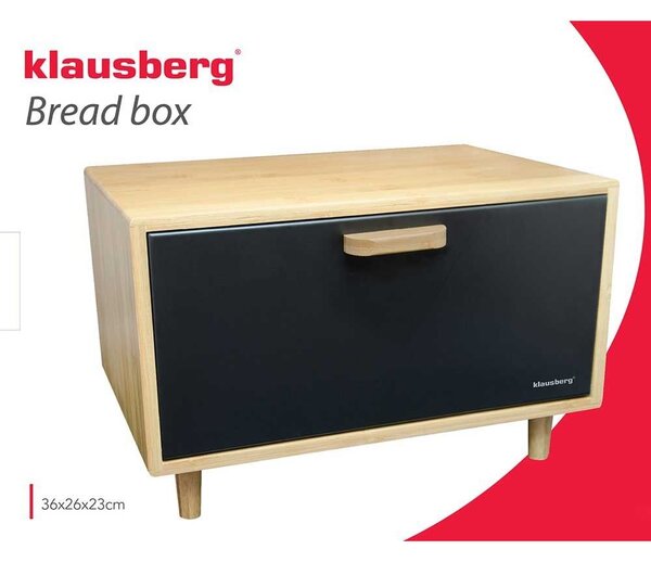 Klausberg Retro Kenyértartó - Rozsdamentes Acél/bambusz KB-7399